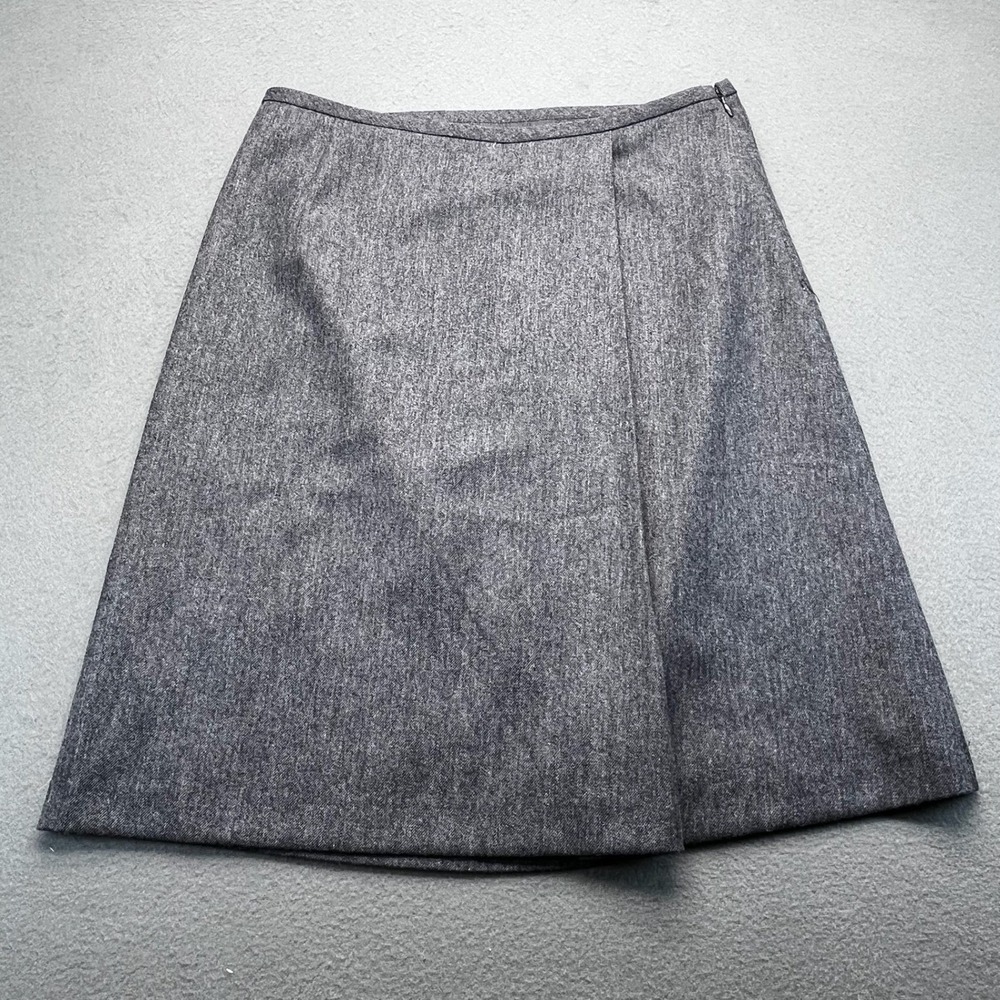 Jil Sander Navy Women A-Line Skirt Wool Blend Gray Size 34 Minimalist Made Italy